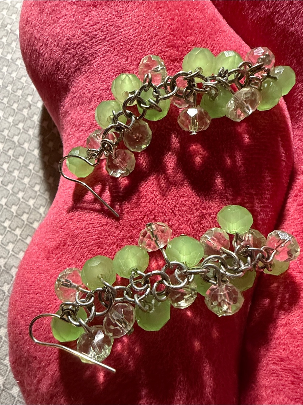 Green Beaded Dangle Earrings - Brand